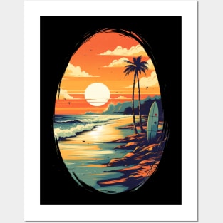 Surfin Sunset Posters and Art
